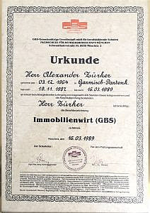 Urkunde Immobilienwirt